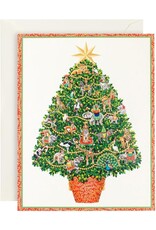 Caspari Boxed Christmas Cards 15pk Safari Tree