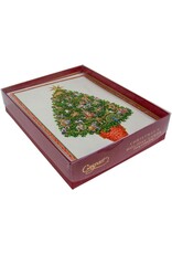Caspari Boxed Christmas Cards 15pk Safari Tree