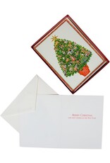 Caspari Boxed Christmas Cards 15pk Safari Tree