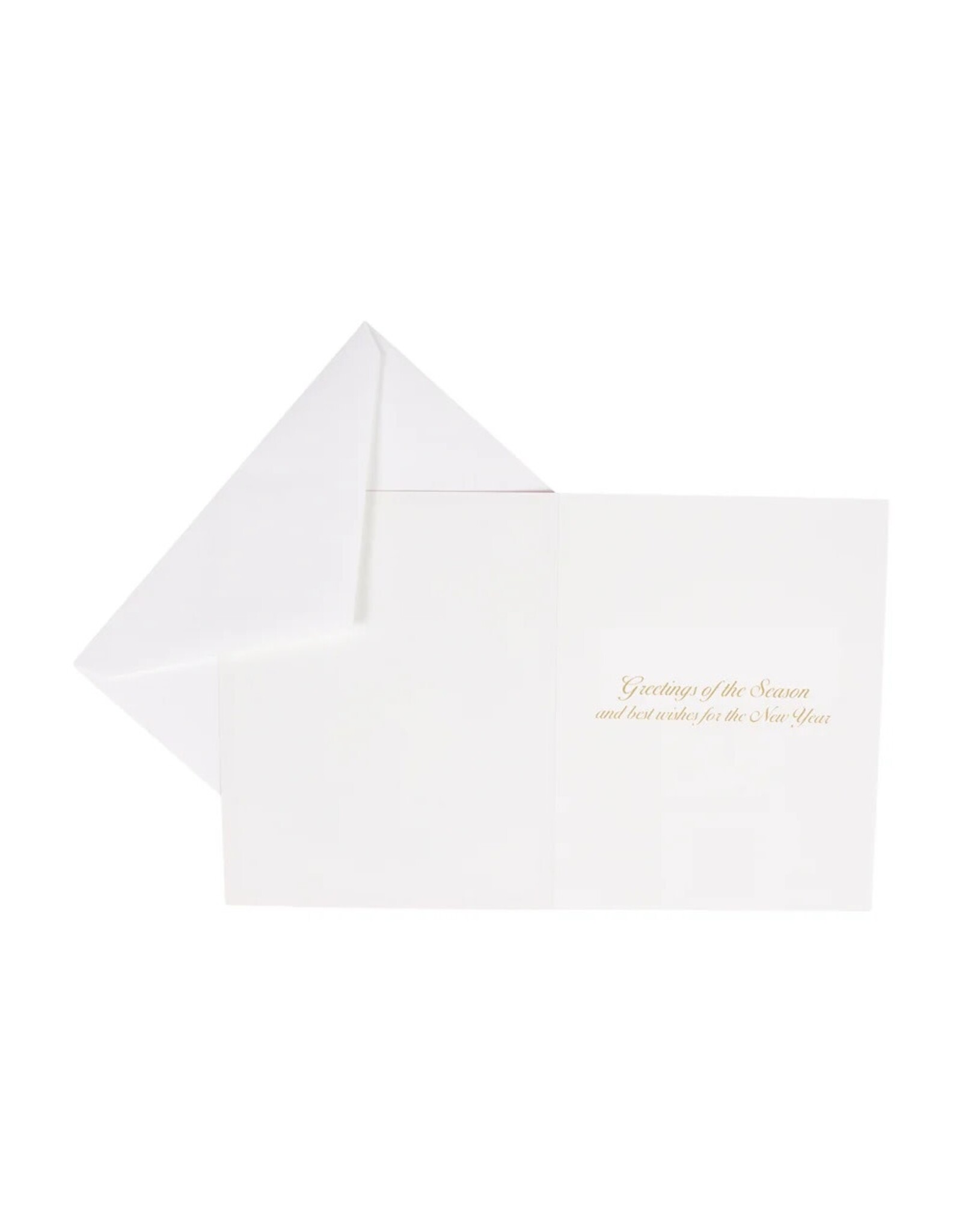 Caspari Boxed Christmas Cards 15pk Evergreens In Snowy Field