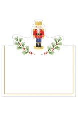 Caspari Christmas Place Cards Tent Style 8pk Little Nutcracker Foil