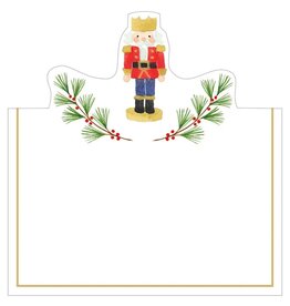 Caspari Christmas Place Cards Tent Style 8pk Little Nutcracker Foil