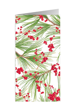 Caspari Christmas Money Holder Card 1ct Berries And Pine Money Card