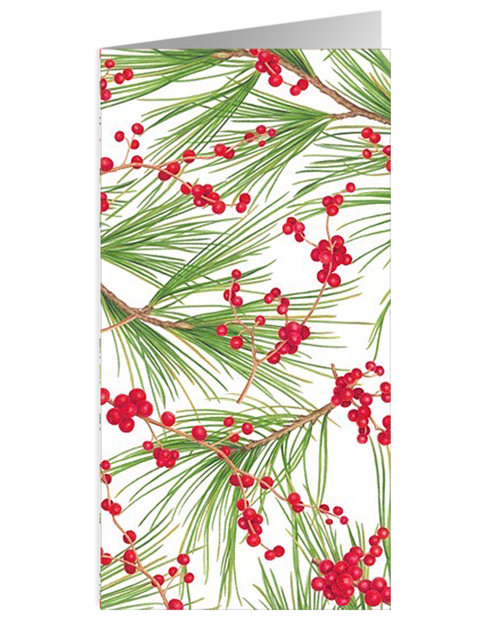 Caspari Christmas Money Holder Card 1ct Berries And Pine Money Card