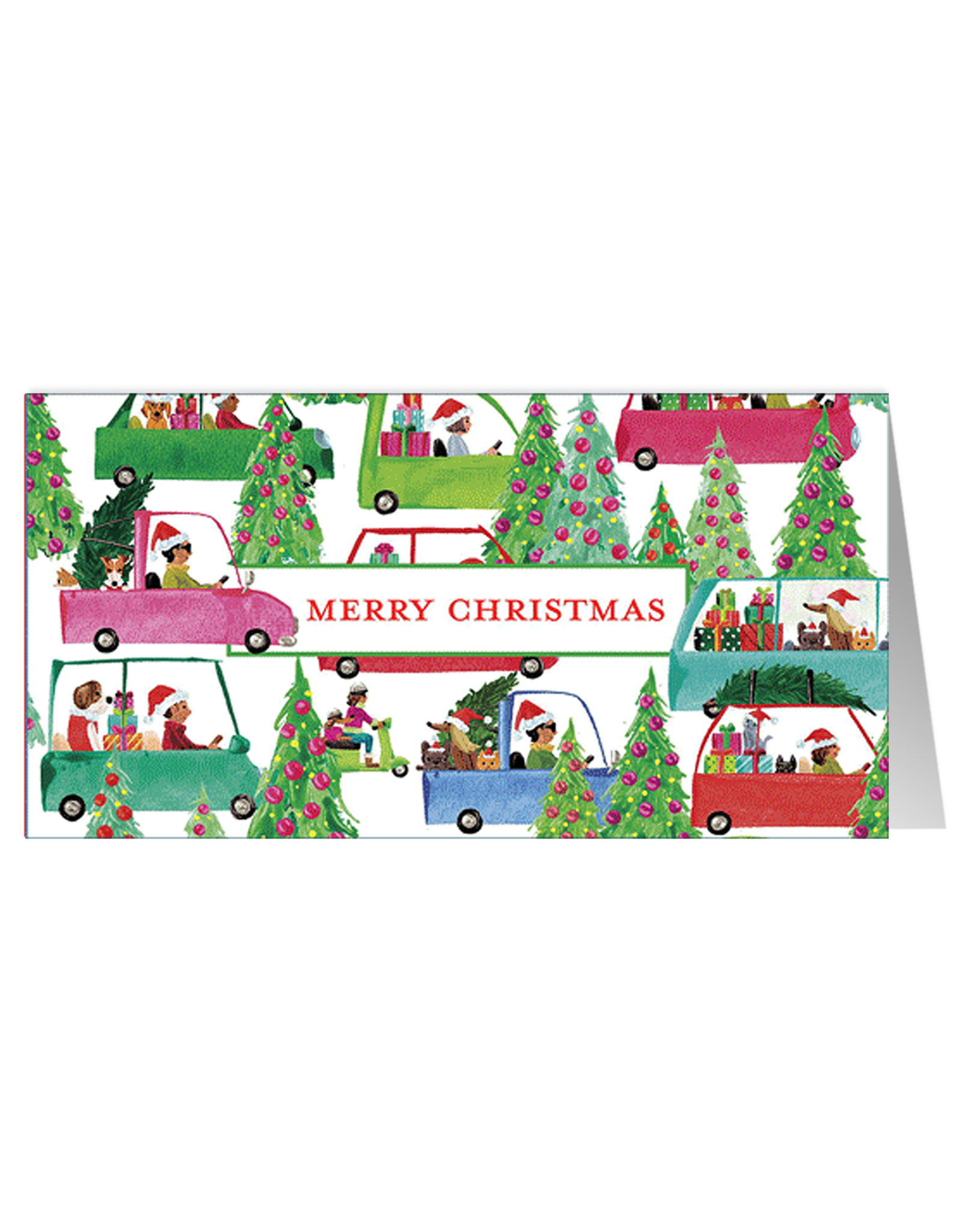 Caspari Christmas Money Holder Card 1ct Tree Shopping Money Card