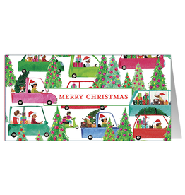 Caspari Christmas Money Holder Card 1ct Tree Shopping Money Card