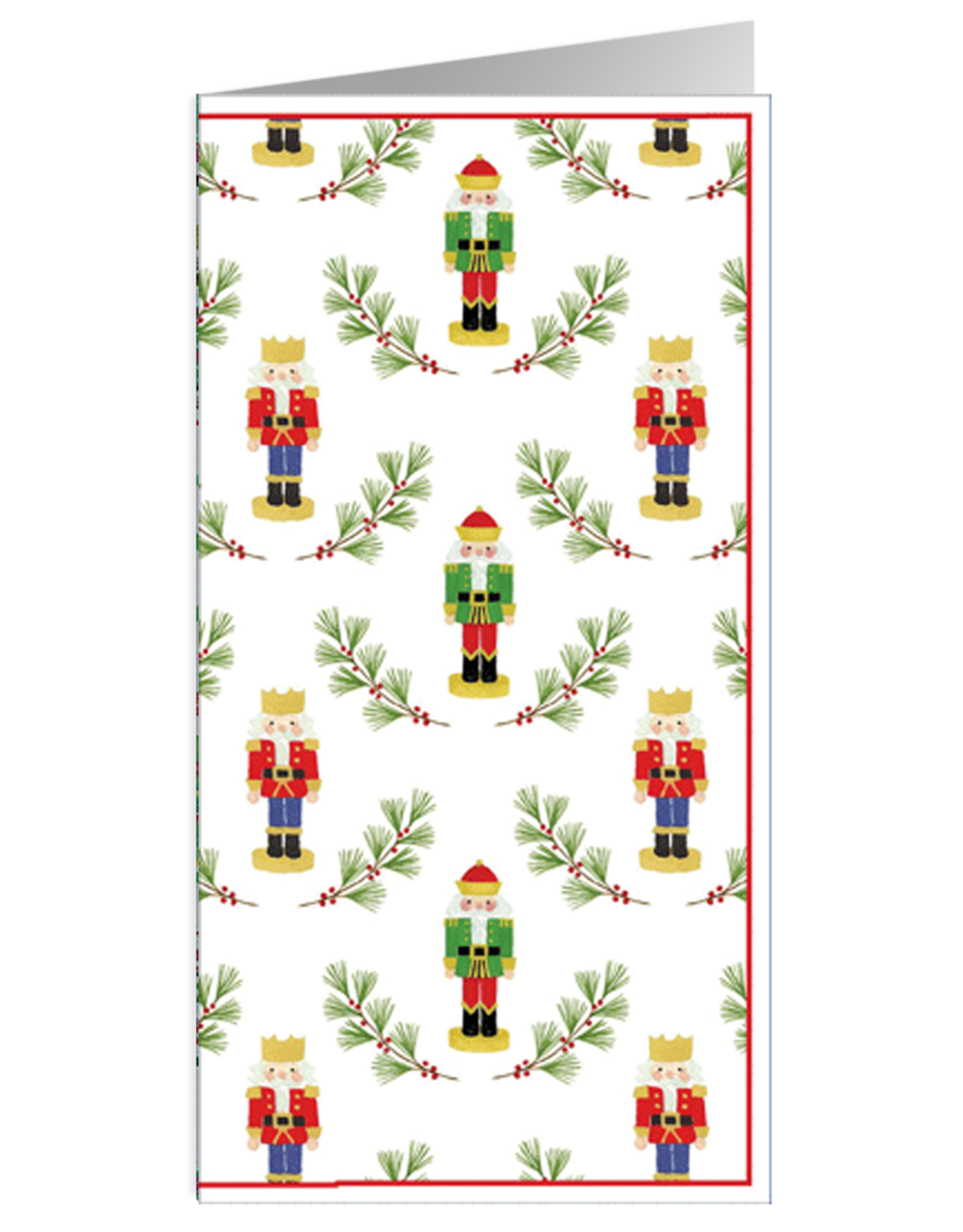 Caspari Christmas Money Holder Card 1ct Little Nutcrackers Money Card