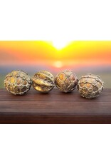 DIGS-N-GIFTS Home Decor 3 Inch Balls Spheres Orbs 4pc Set Vintage Gold