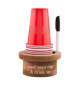 Mud Pie Mark Your Cup | Disposable Cup Holder And Marker Set