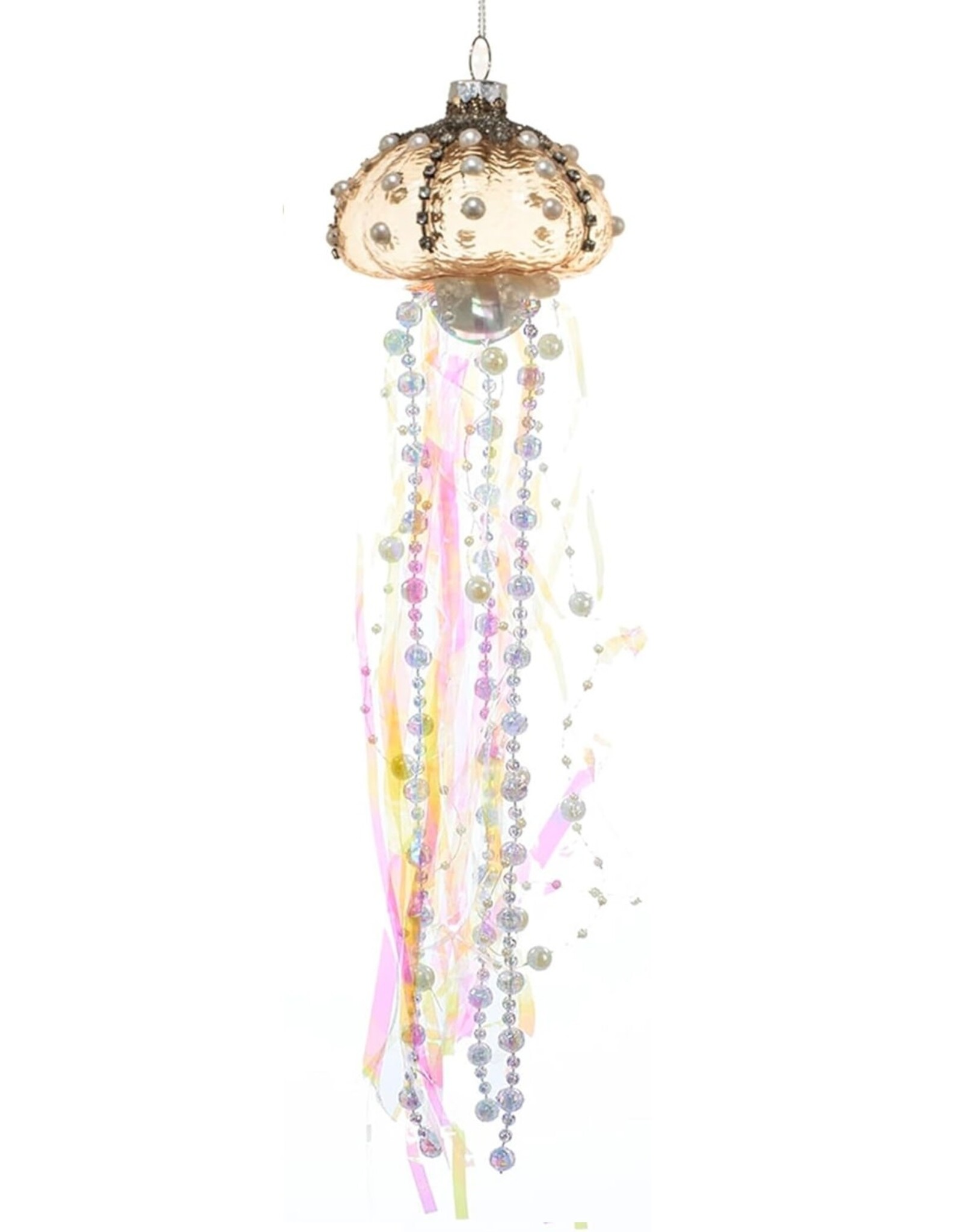 Kurt Adler Glass Jellyfish Ornament Nautical Sea Life - AM