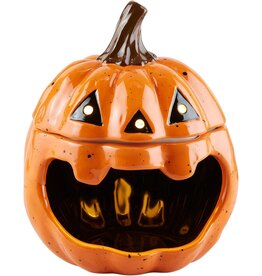 Mud Pie Halloween Candy Container Open Mouth Pumpkin Musical w Lights