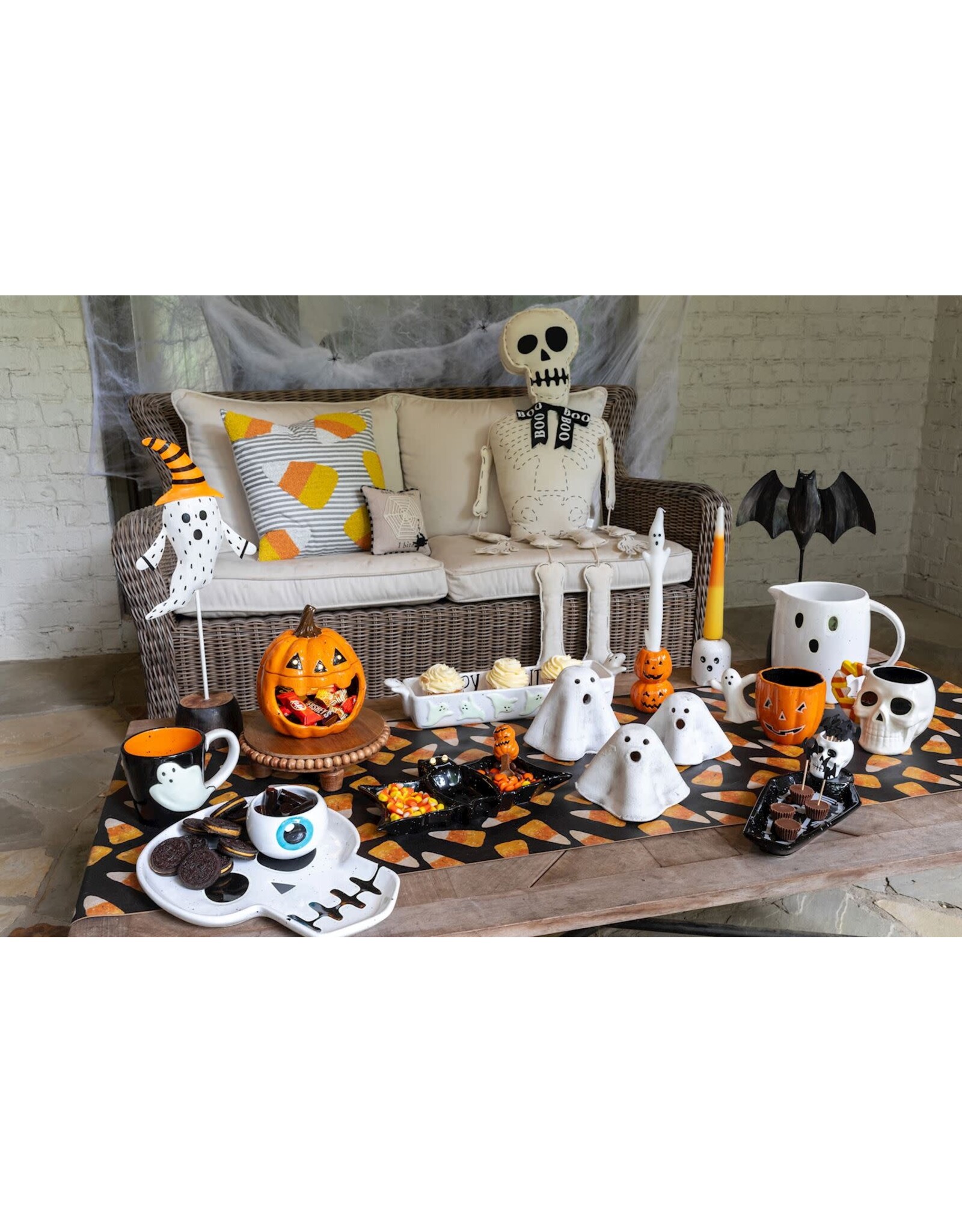 Mud Pie Halloween Candy Container Open Mouth Pumpkin Musical w Lights