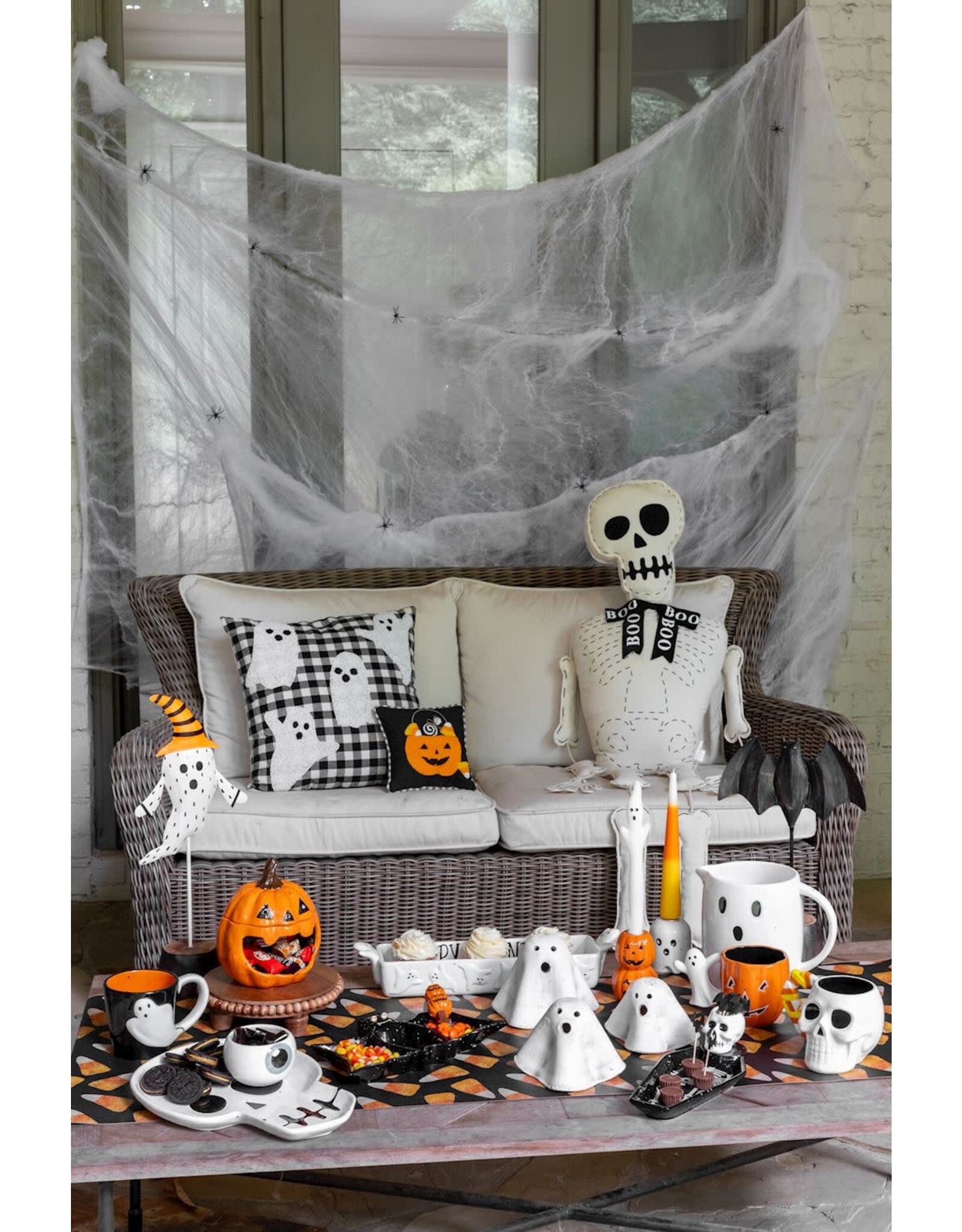 Mud Pie Halloween Candy Container Open Mouth Ghost Musical w Lights