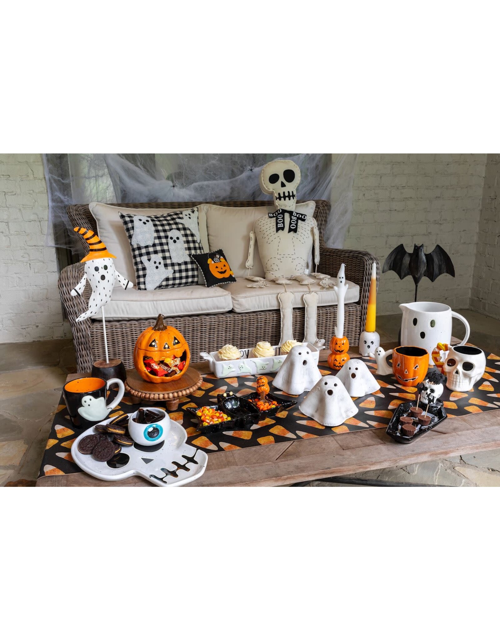 Mud Pie Halloween Candy Container Open Mouth Ghost Musical w Lights