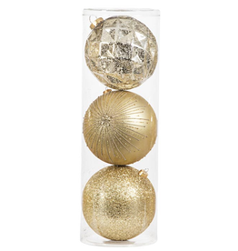 Darice Large Ball Ornaments Gold 3pk 150mm Shatter-Proof -C