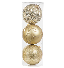 Darice Large Ball Ornaments Gold 3pk 150mm Shatter-Proof -E
