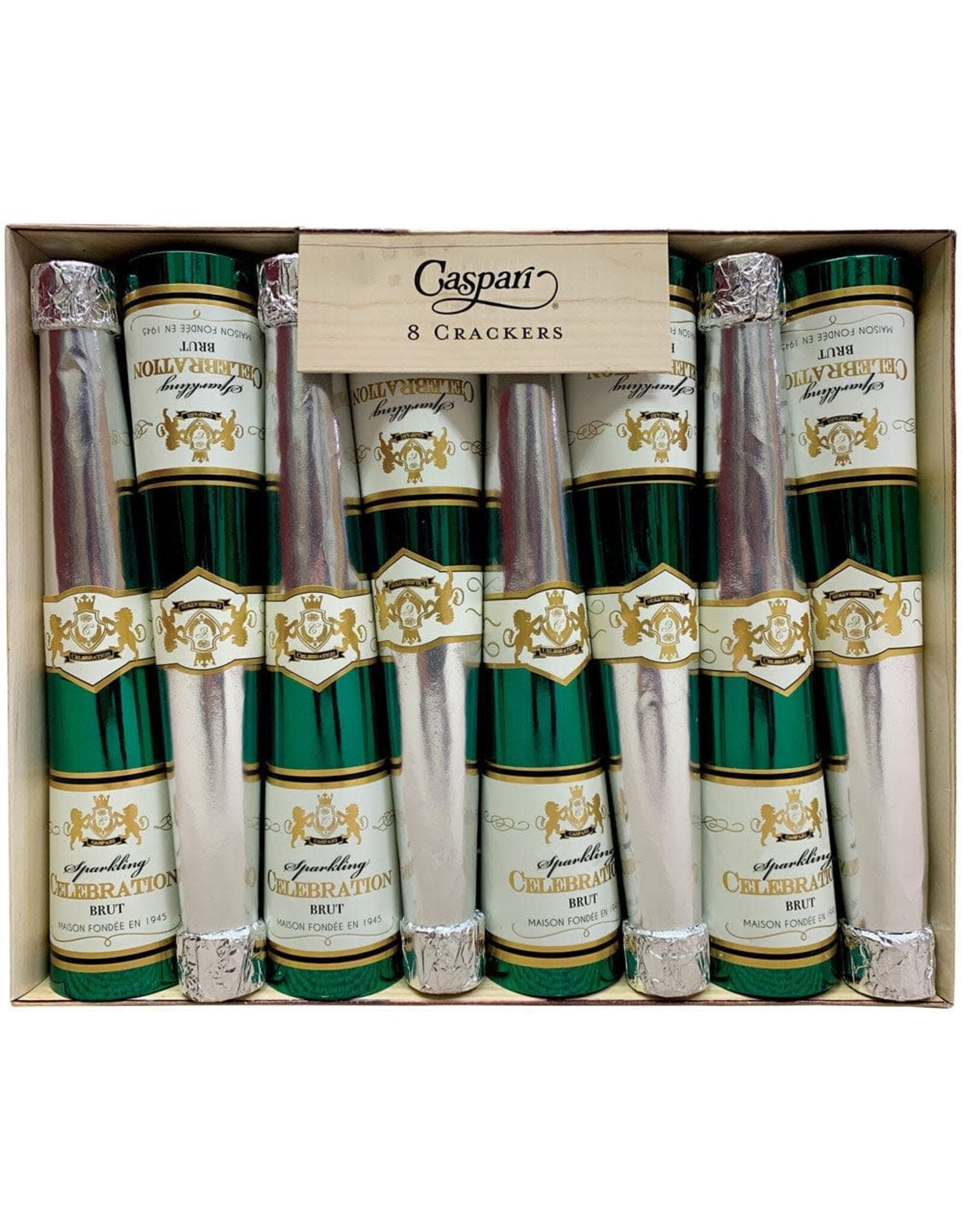 Caspari Celebration Crackers 8pk Sparkling Wine Champagne Bottle Cones