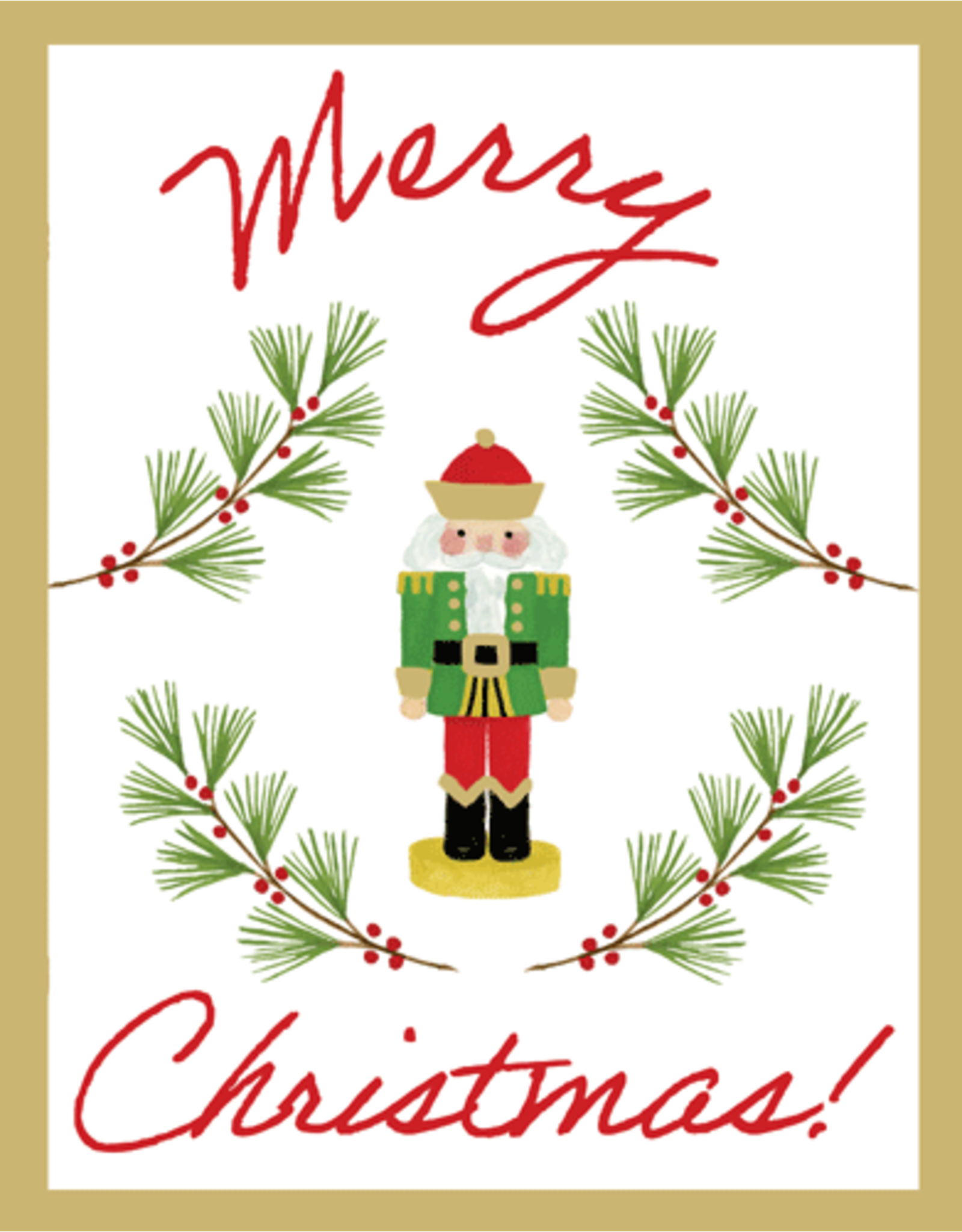 Caspari Little Nutcracker Merry Christmas Gift Enclosure Cards 4pk