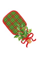 Caspari Ornament Gift Tags 4pk Die-Cut Christmas Pickleball Paddles