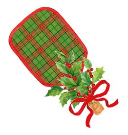Caspari Ornament Gift Tags 4pk Die-Cut Christmas Pickleball Paddles