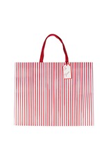 Caspari Gift Bag Jumbo 20x16x8 Stripes For Days Red And White Stripe