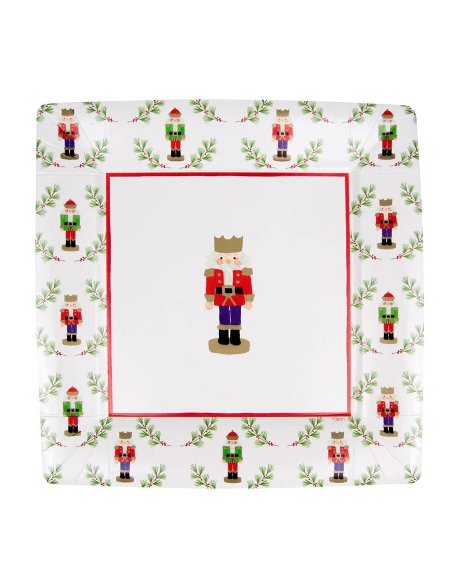 Caspari Christmas Paper Dinner Plates 8pk SQ Little Nutcrackers
