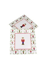 Caspari Christmas Paper Dinner Plates 8pk SQ Little Nutcrackers