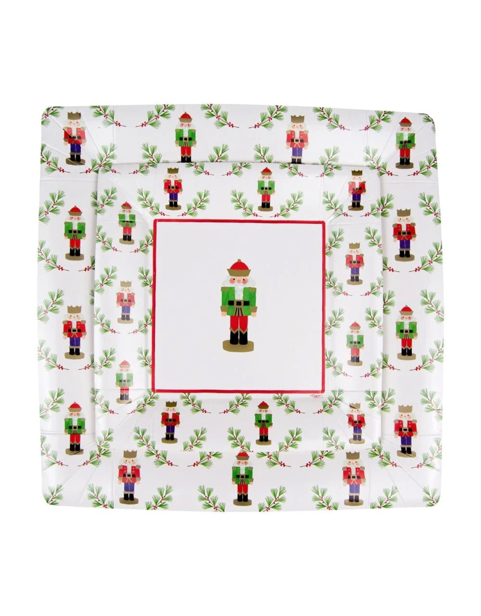 Caspari Christmas Paper Dinner Plates 8pk SQ Little Nutcrackers