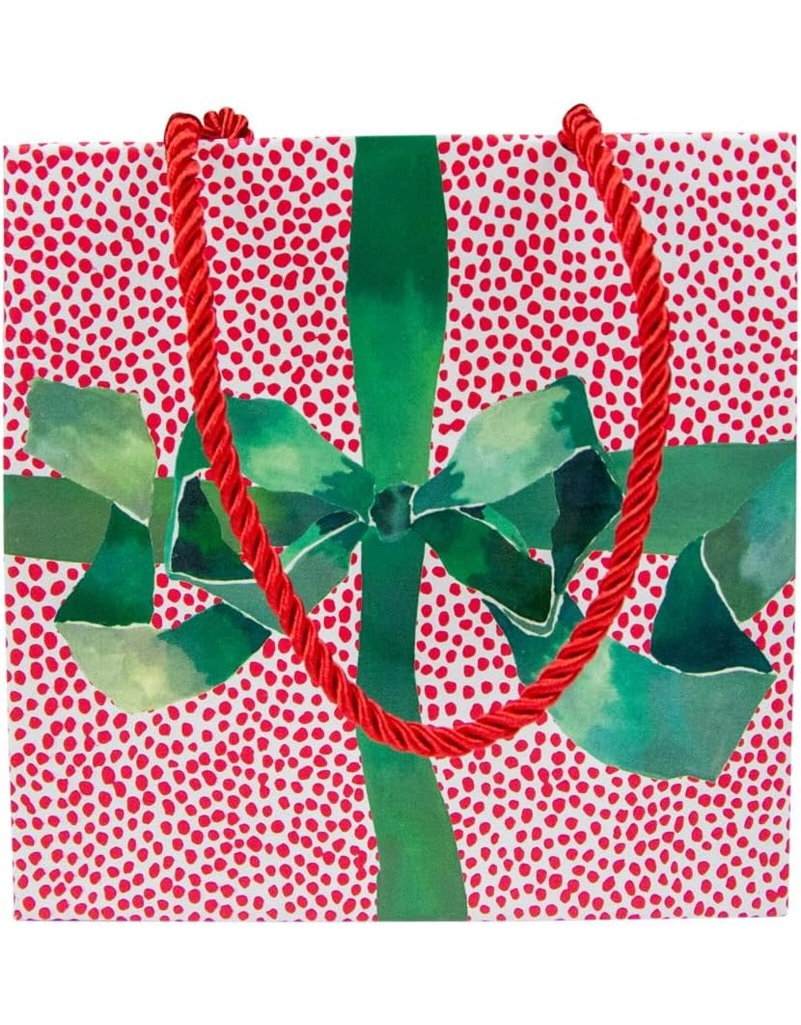 Caspari Christmas Gift Bag Small SQ 5.75x2.5D Tied With A Bow