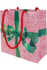 Caspari Christmas Gift Bag Small SQ 5.75x2.5D Tied With A Bow