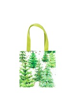 Caspari Christmas Gift Bag Small SQ 5.75x2.5D White Christmas