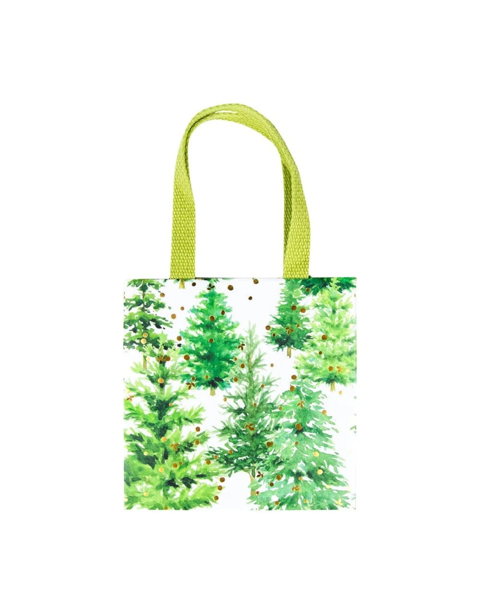 Caspari Christmas Gift Bag Small SQ 5.75x2.5D White Christmas