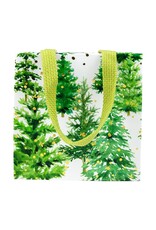 Caspari Christmas Gift Bag Small SQ 5.75x2.5D White Christmas