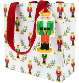 Caspari Christmas Gift Bag Small SQ 5.75x2.5D Little Nutcracker