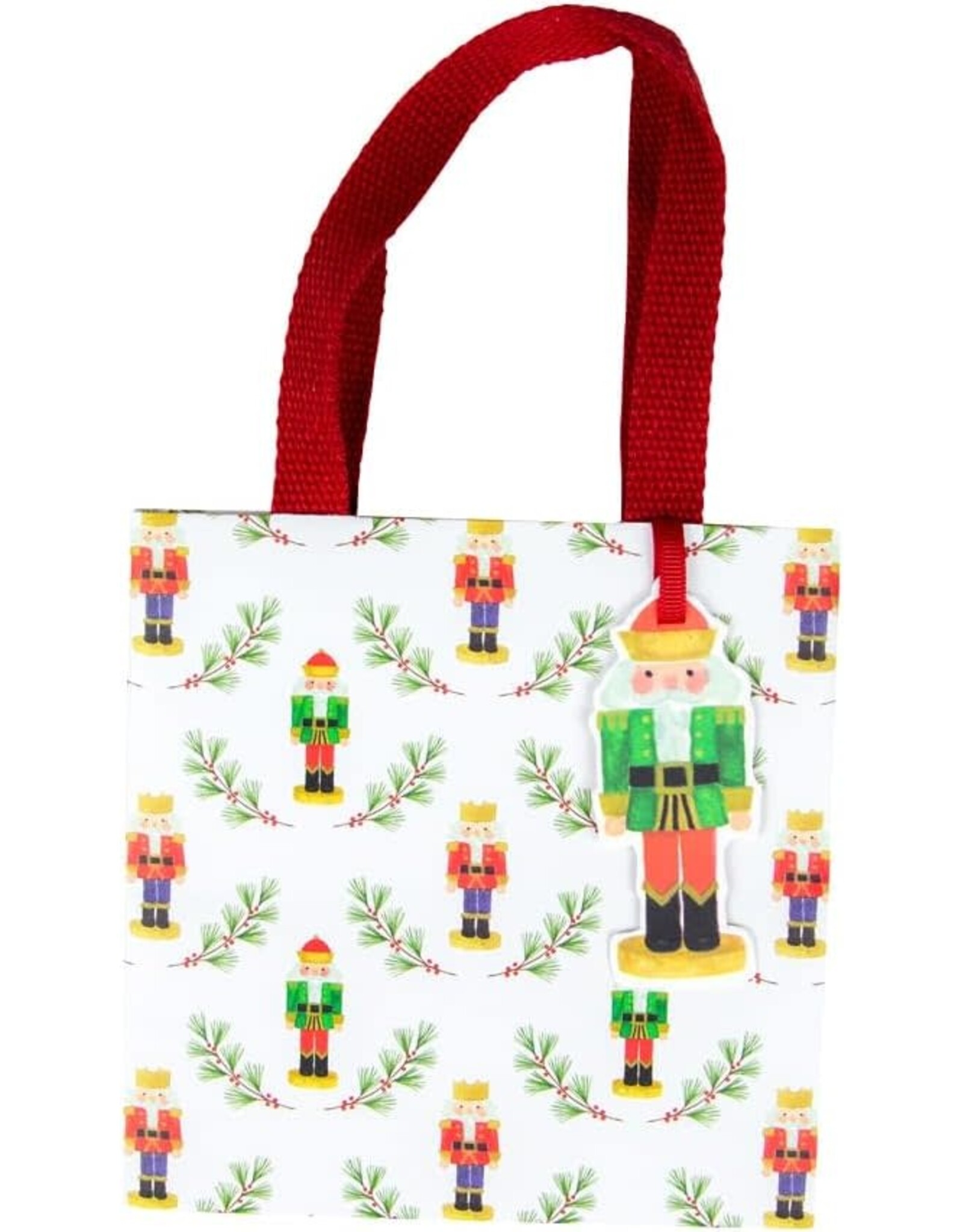 Caspari Christmas Gift Bag Small SQ 5.75x2.5D Little Nutcracker