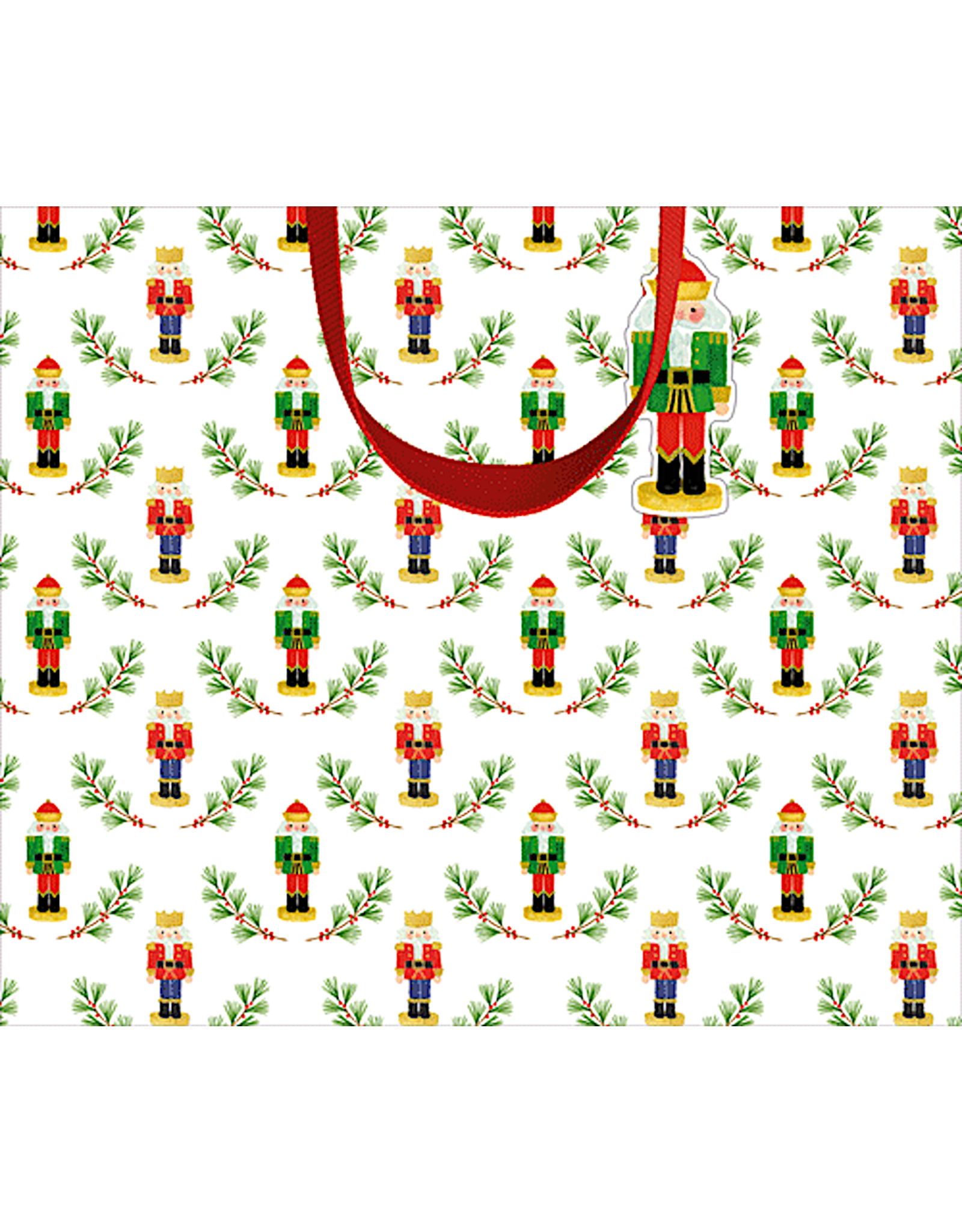 Caspari Christmas Gift Bag Large 11.75x4.75x10 Little Nutcracker
