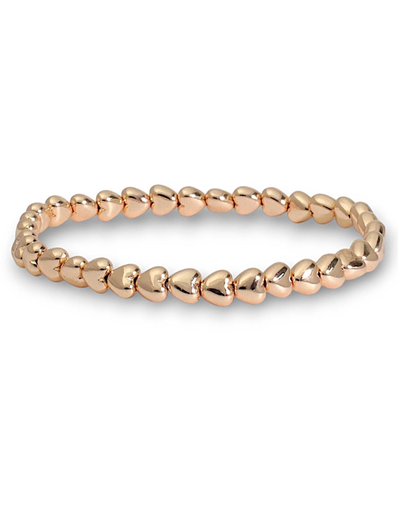 Periwinkle by Barlow Bracelets | Stretch Bracelet Charming Gold Beaded Hearts