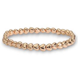 Periwinkle by Barlow Bracelets | Stretch Bracelet Charming Gold Beaded Hearts