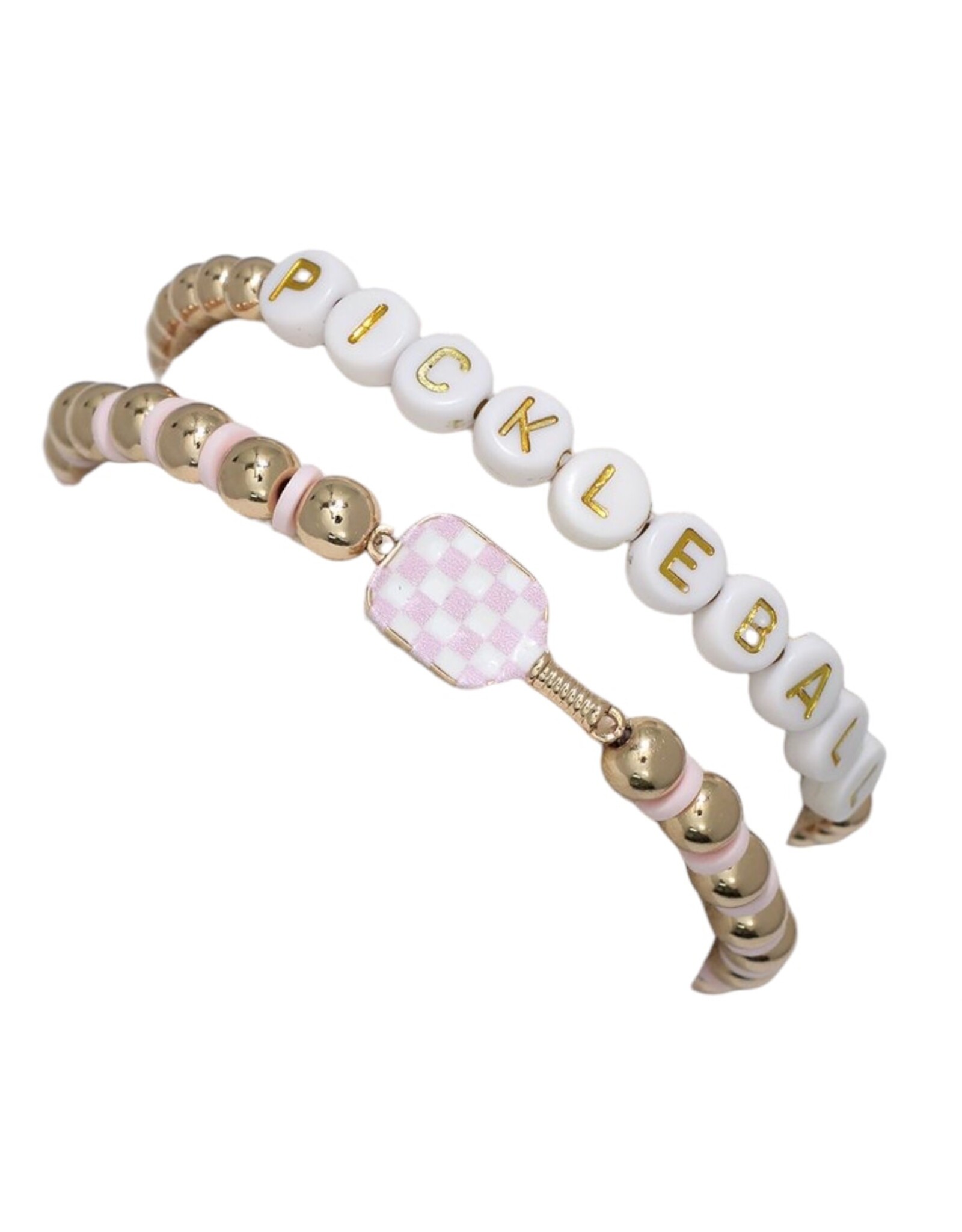 Periwinkle by Barlow Bracelets | Stretch Bracelet Pickleball Pink 2pc