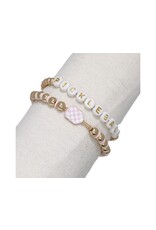 Periwinkle by Barlow Bracelets | Stretch Bracelet Pickleball Pink 2pc