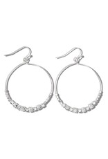 Periwinkle by Barlow Earrings Silver Beaded Hoops