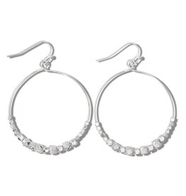 Periwinkle by Barlow Earrings Silver Beaded Hoops