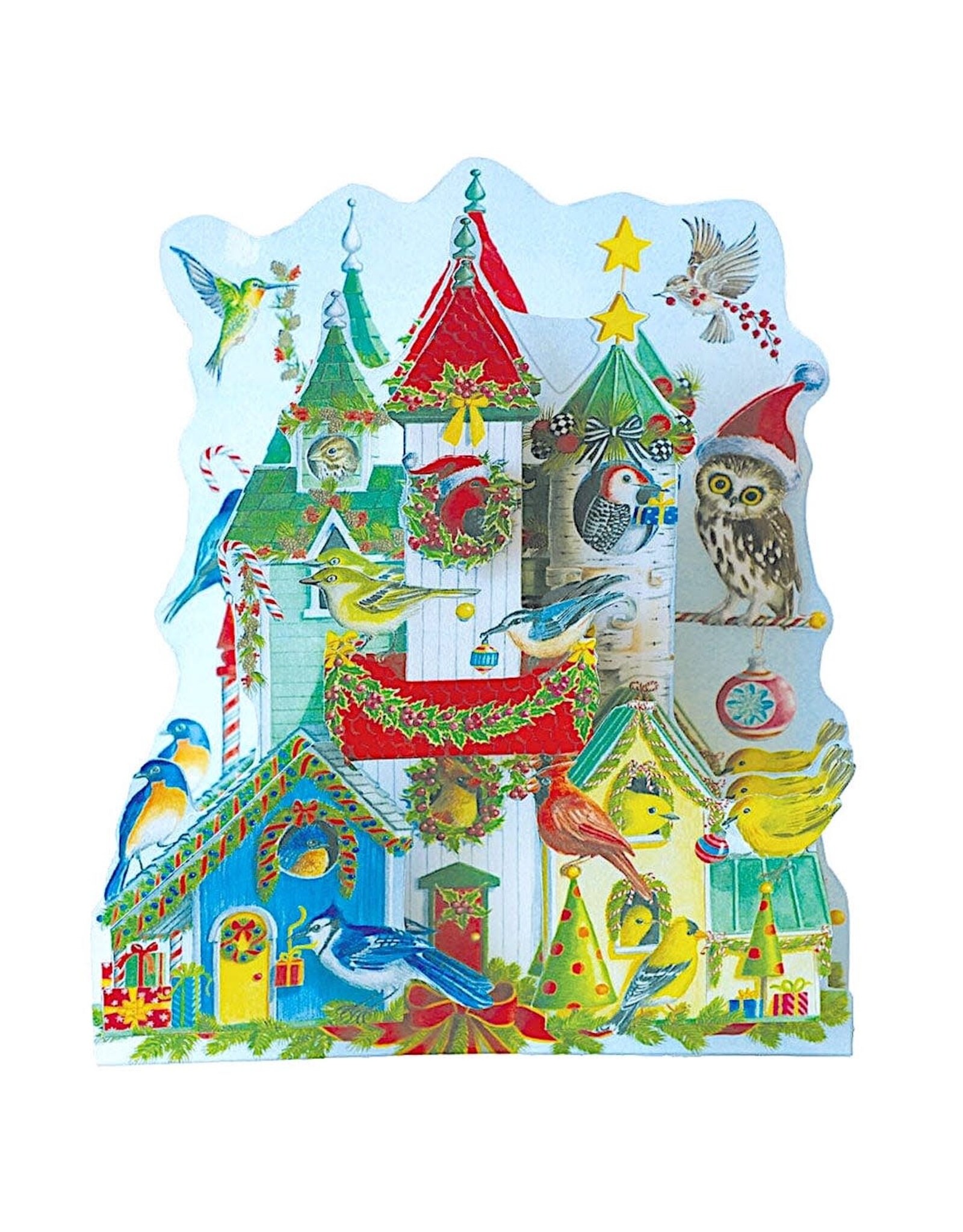 Caspari Christmas Advent Calendar 3D Christmas Birdhouse