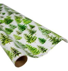 Caspari Christmas Gift Wrapping Paper 8ft White Christmas
