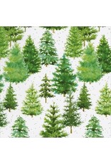 Caspari Christmas Gift Wrapping Paper 8ft White Christmas