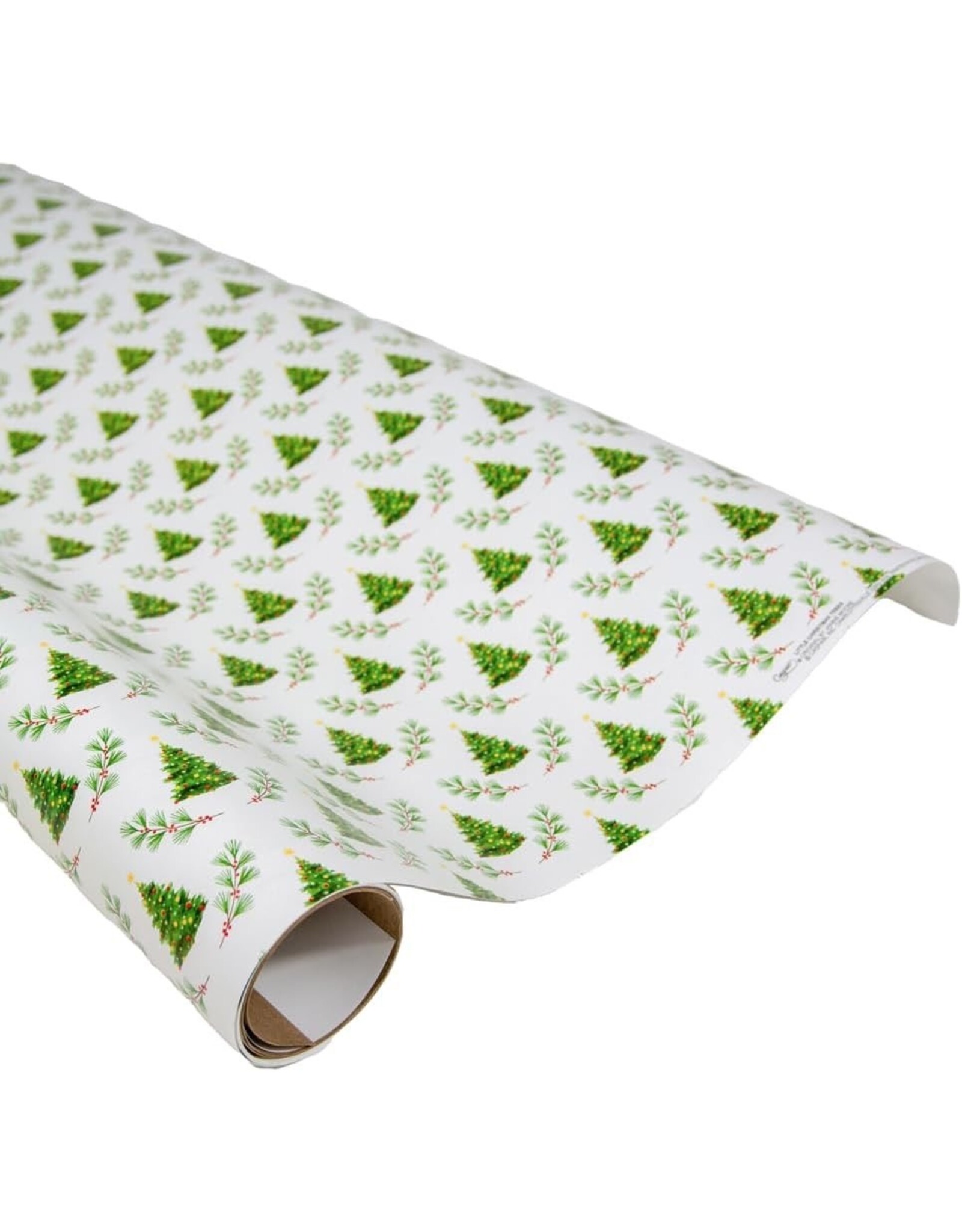 Caspari Christmas Gift Wrapping Paper 8ft Little Christmas Trees