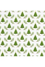 Caspari Christmas Gift Wrapping Paper 8ft Little Christmas Trees