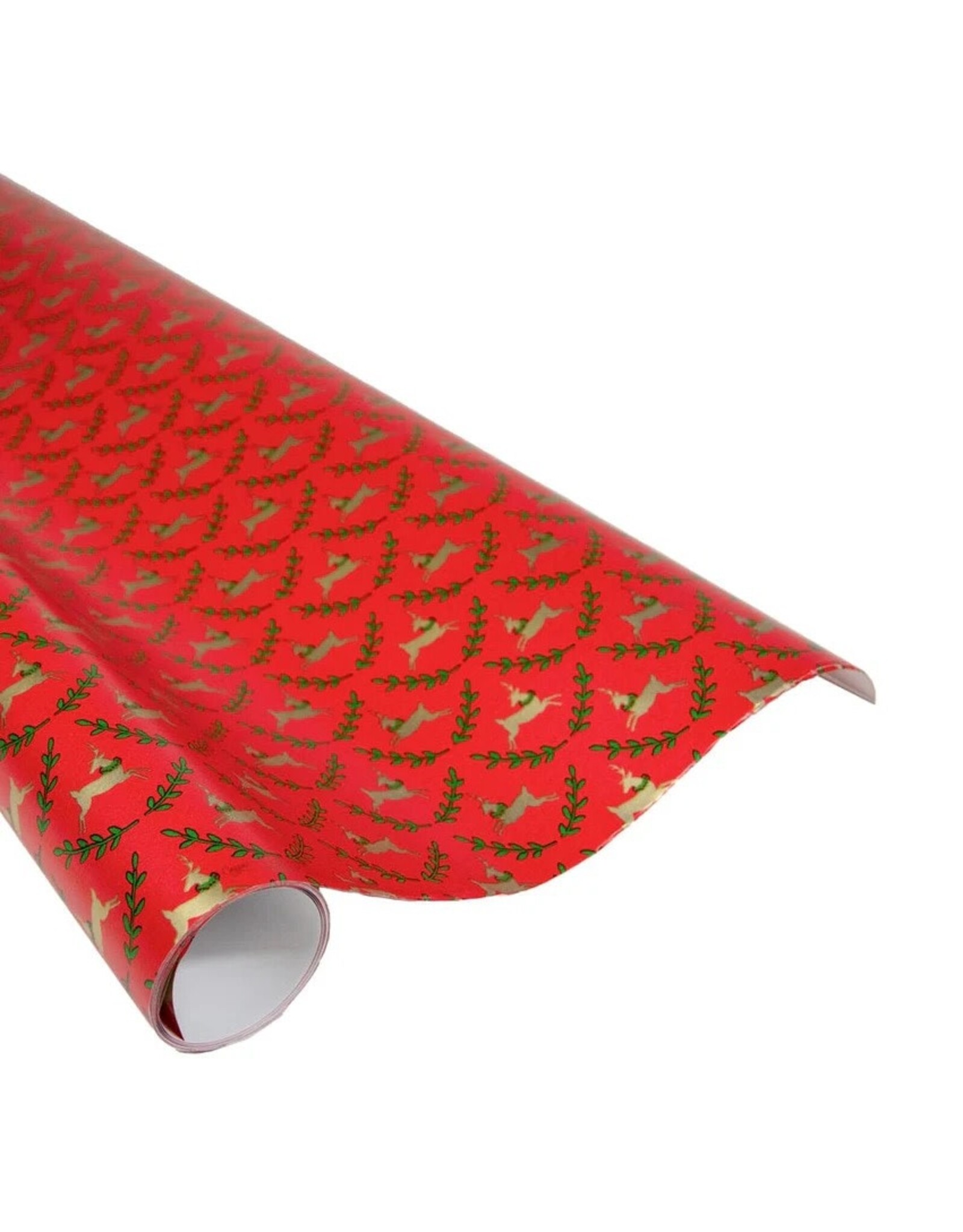 Caspari Christmas Gift Wrapping Paper 8ft Little Reindeer
