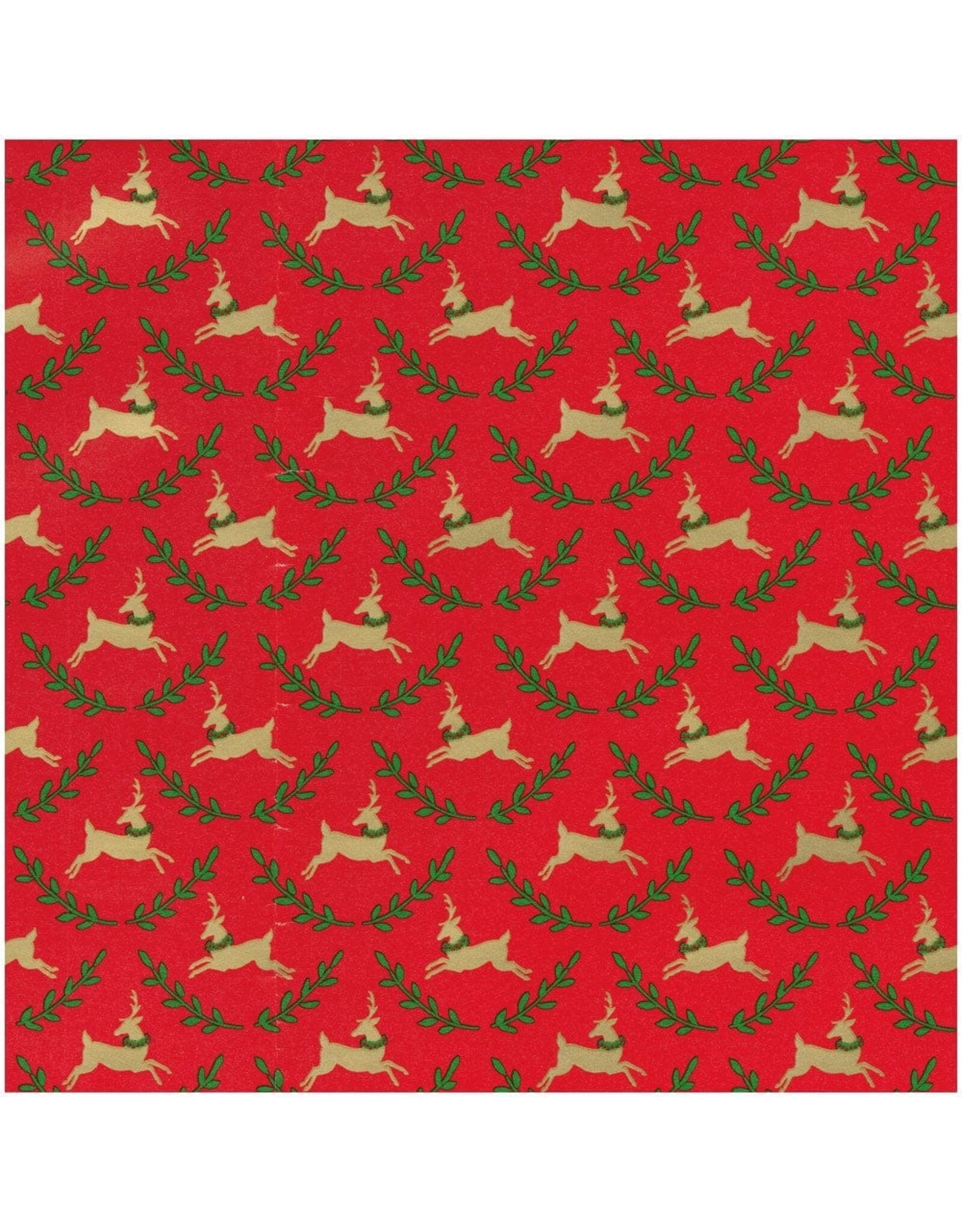 Caspari Christmas Gift Wrapping Paper 8ft Little Reindeer