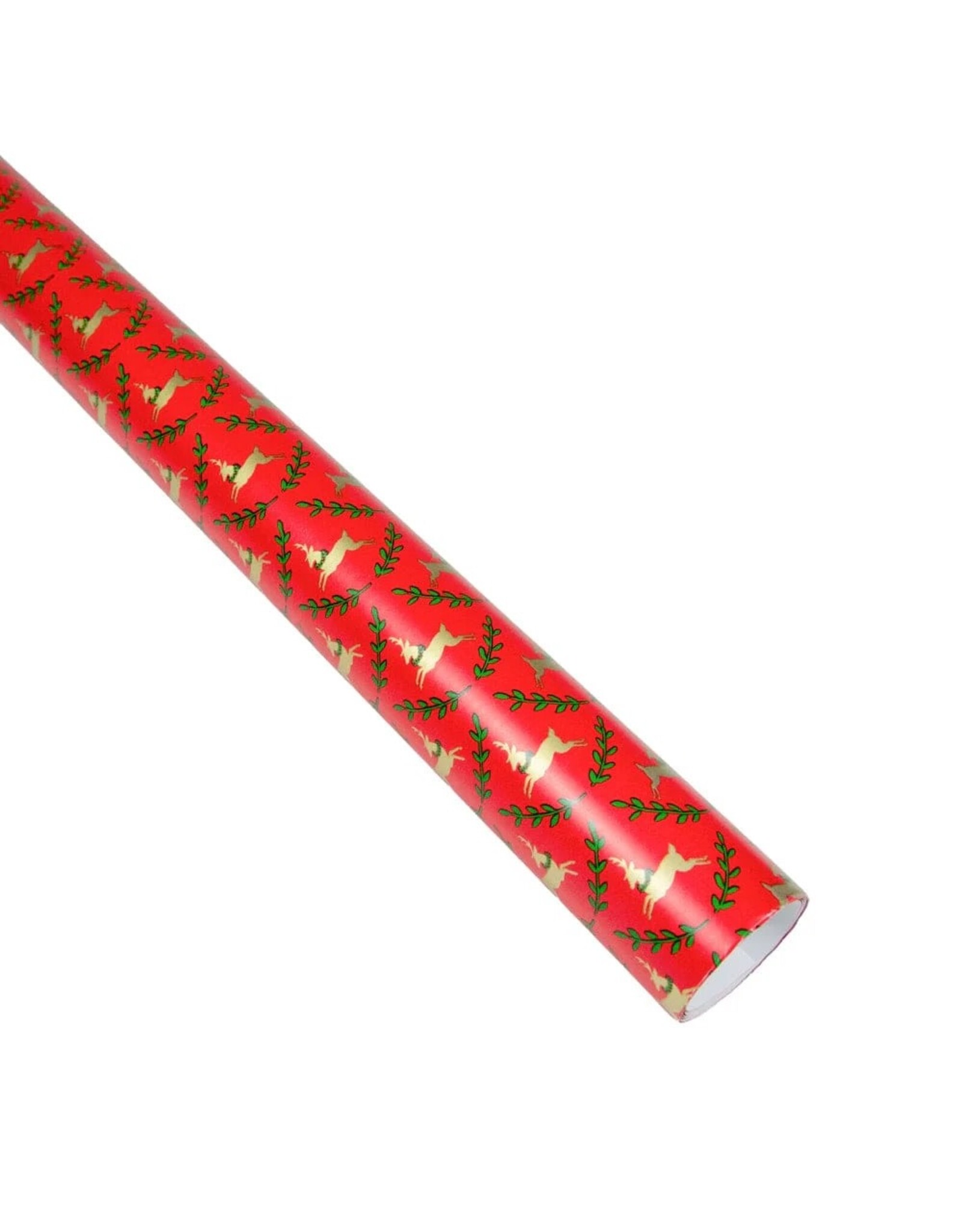 Caspari Christmas Gift Wrapping Paper 8ft Little Reindeer